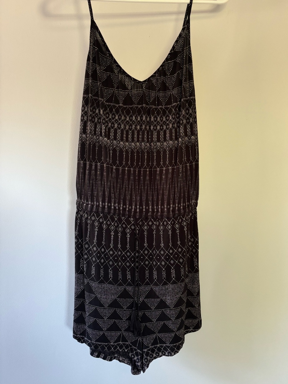 H&M Black Patterned V-Neck Romper